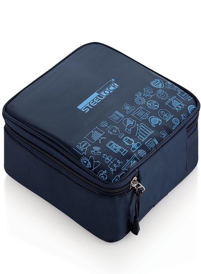 STEELLOCK علبة غداء ستيللوك، حاويات من الفولاذ المقاوم للصدأ، مانعة للتسرب مع أغطية محكمة الإغلاق خالية من مادة BPA، غلاف قماشي (280 مل × 4 قطع، HL - 1241) - Image 5